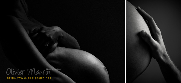 Séances photos grossesses en noir et blanc