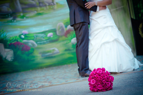 Photo de détails du bouquet de la mariée