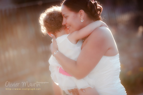 Photo de la mariée avec sa fille