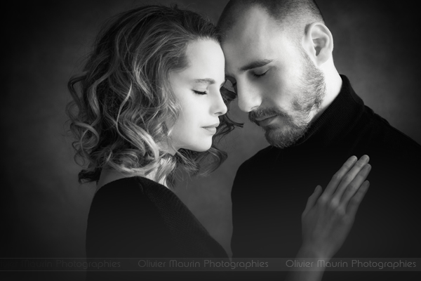 Portrait de couple en noir et blanc