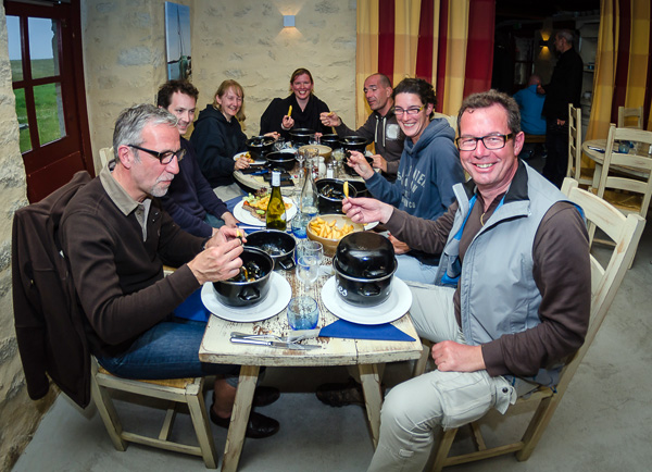 Repas du stage à Meneham